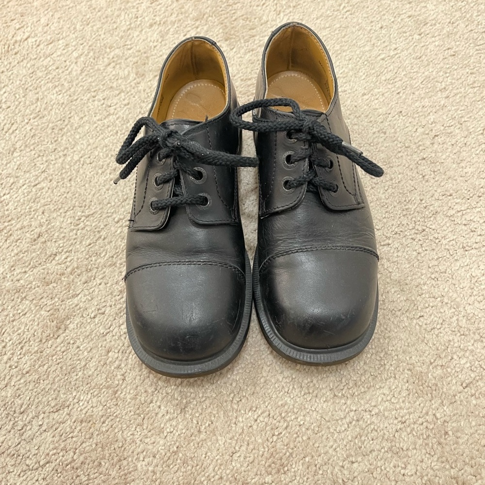 Dr. Martens Vtg 90s Oxford 8309 Black Leather Chunky Platform Captoe.